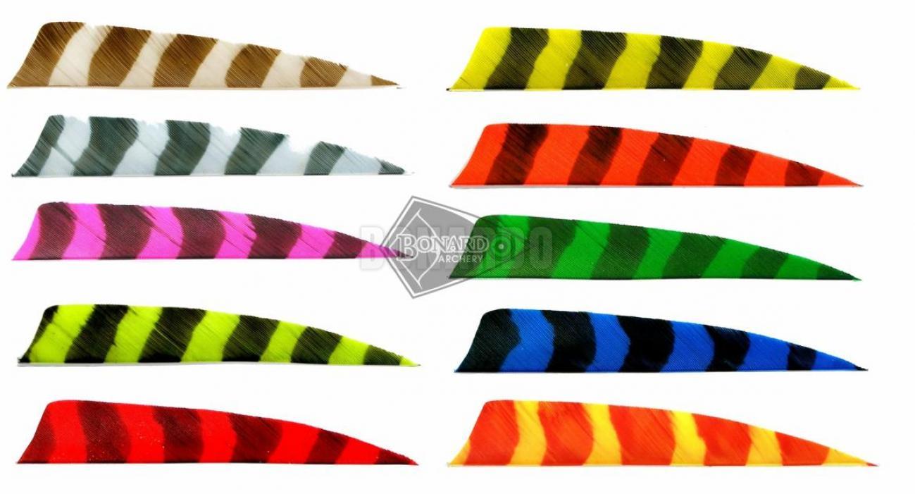 TRUEFLIGHT PENNE NATURALI SCUDO BARRATE 4" CONFEZIONE 100 PEZZI