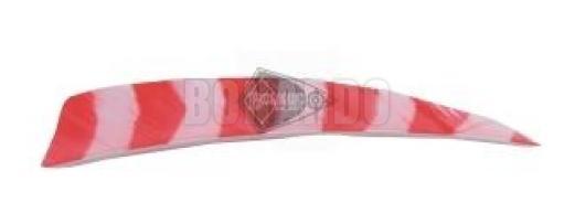 TRUEFLIGHT PENNE NATURALI SCUDO BARRATE 4" RED/WHITE