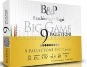 B&P MUNIZIONI CAL.20 BIG GAME 9 PALLETTONI  9/0