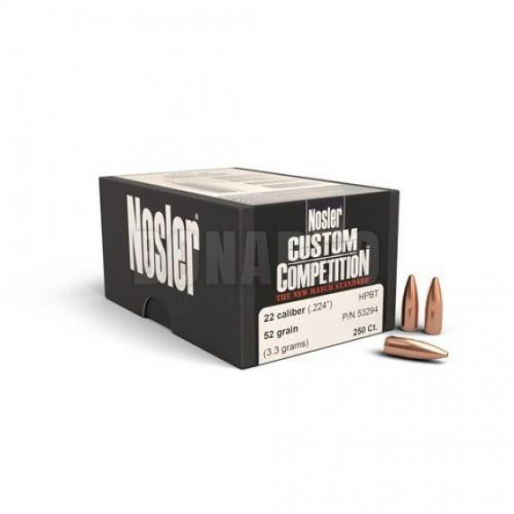 NOSLER PALLA 224" CUSTOM COMPETITION 52 GRS 53335 C.250