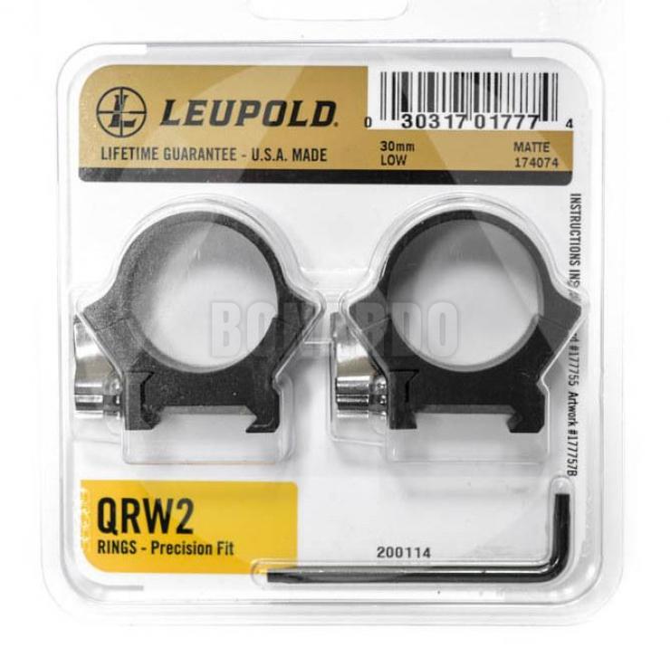 LEUPOLD ATTACCO QRW2 ANELLO 30mm BASSO CON LEVA