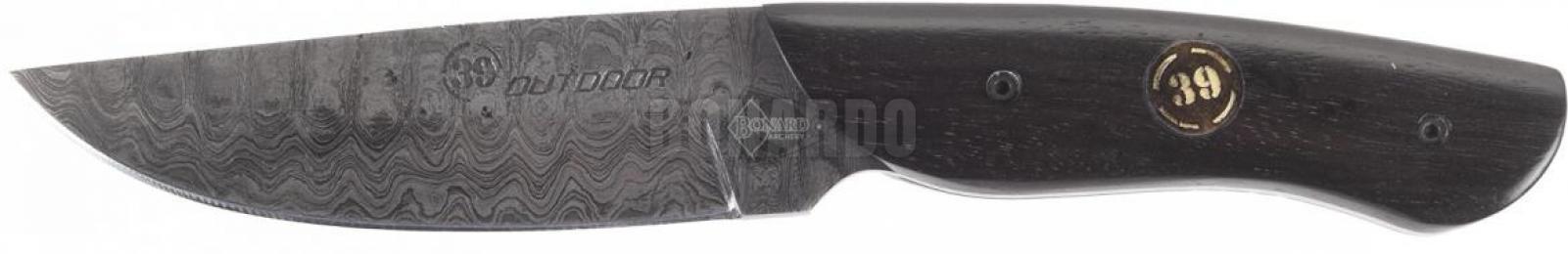 39OUTDOOR COLTELLO DAMASCO HUNTER MANICO IN EBANO