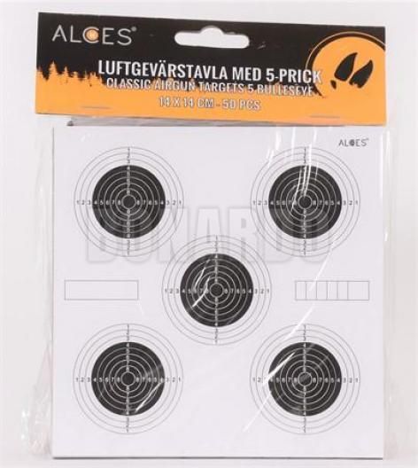 ALCES BERSAGLIO 5 BULLSEYE 14X14CM CONFEZIONE 50 PEZZI