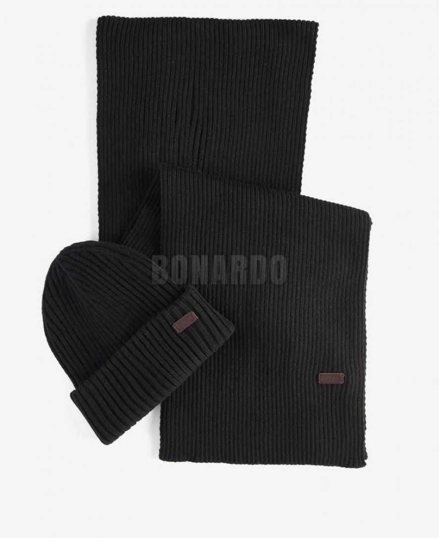 BARBOUR SET CAPPELLO + SCIARPA NERO