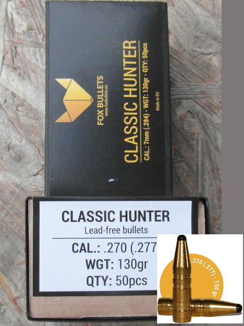FOX BULLETS CLASSIC HUNTER CAL. 270  130GRS LEAD-FREE