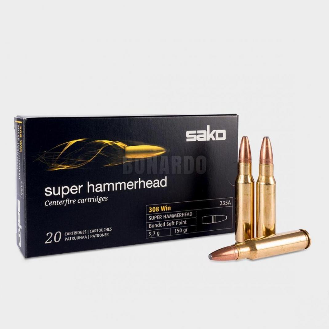 SAKO MUNIZ. CAL.308W SUPER HAMMERHEAD 150 GRS 235A