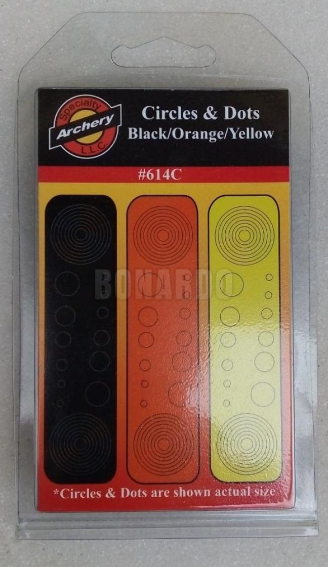 SPECIALTY ARCHERY CIRCLE&DOT BLACK/ORANGE/YELLO #614C